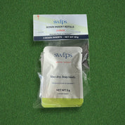Swips Rosin Insert Refills 2-Pack in its retail hang pack on turf, two rosin inserts, net weight 10 g